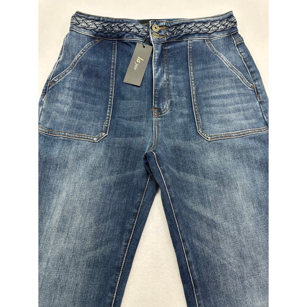 NWT La Joie Braided Waist Flare Jeans Size 10 Medium Wash Boho Wide Leg Denim - Picture 5 of 15